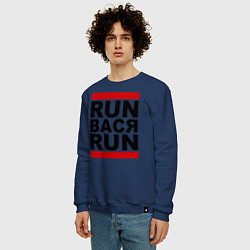 Свитшот хлопковый мужской Run Вася Run, цвет: тёмно-синий — фото 2