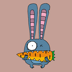 Свитшот хлопковый мужской Заяц с морковкой, цвет: пыльно-розовый — фото 2