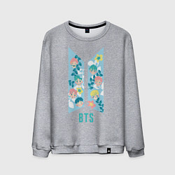 Свитшот хлопковый мужской BTS Army Floral, цвет: меланж