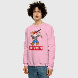 Свитшот хлопковый мужской Bitcoin Miner, цвет: светло-розовый — фото 2