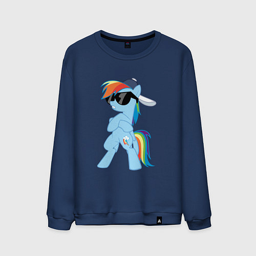 Мужской свитшот Крутая пони / Тёмно-синий – фото 1