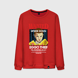 Свитшот хлопковый мужской Wanted: Eggo Thief / 11, цвет: красный