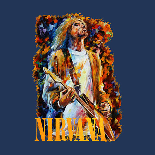 Мужской свитшот Cobain Art / Тёмно-синий – фото 3