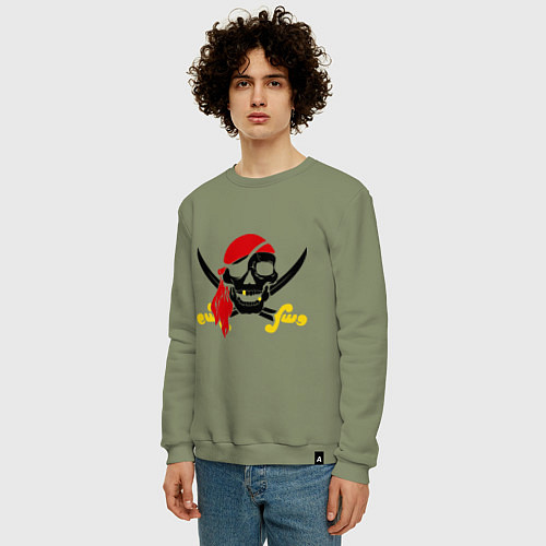 Мужской свитшот Пиратская футболка / Авокадо – фото 3