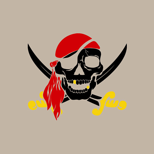 Мужской свитшот Пиратская футболка / Миндальный – фото 3