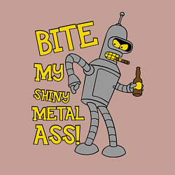 Свитшот хлопковый мужской Bite my shunny metal ass, цвет: пыльно-розовый — фото 2