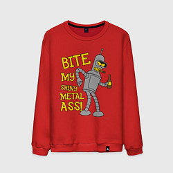 Свитшот хлопковый мужской Bite my shunny metal ass, цвет: красный