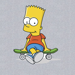 Свитшот хлопковый мужской Барт на скейте, цвет: меланж — фото 2