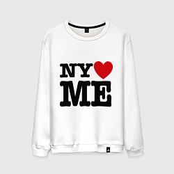 Свитшот хлопковый мужской Ny love me, цвет: белый