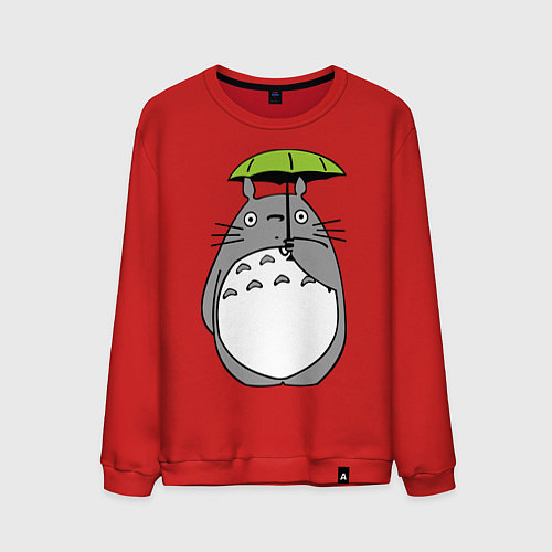 Мужской свитшот Totoro с зонтом / Красный – фото 1
