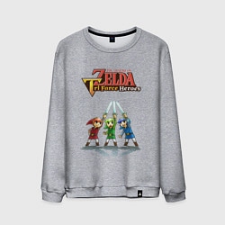 Свитшот хлопковый мужской Zelda: Tri Force Heroes, цвет: меланж