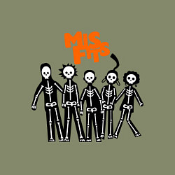 Свитшот хлопковый мужской Misfits Skeletons, цвет: авокадо — фото 2