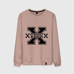 Свитшот хлопковый мужской SXe: Streght edge, цвет: пыльно-розовый