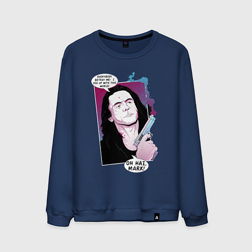 Мужской свитшот Томми Вайсо / Тёмно-синий – фото 1