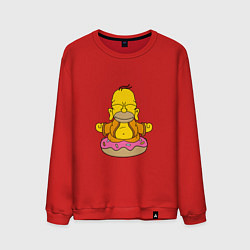 Свитшот хлопковый мужской Гомер на пончике, цвет: красный