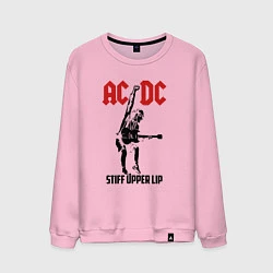 Свитшот хлопковый мужской AC/DC: Stiff Upper Lip, цвет: светло-розовый