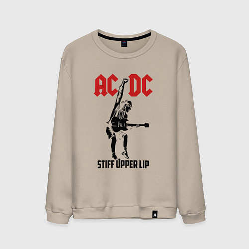 Мужской свитшот AC/DC: Stiff Upper Lip / Миндальный – фото 1
