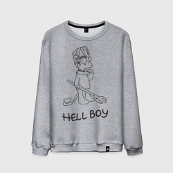 Свитшот хлопковый мужской Bart: Hell Boy, цвет: меланж