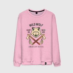 Свитшот хлопковый мужской Wild Wolf, цвет: светло-розовый
