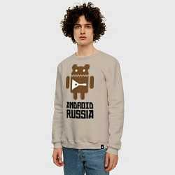 Свитшот хлопковый мужской Android Russia, цвет: миндальный — фото 2