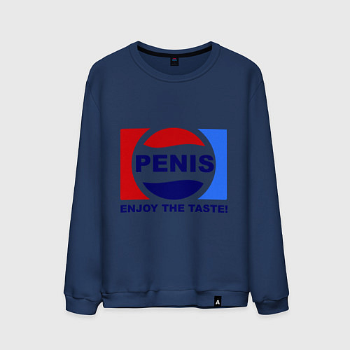 Мужской свитшот Penis. Enjoy the taste / Тёмно-синий – фото 1