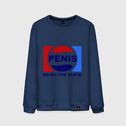 Свитшот хлопковый мужской Penis. Enjoy the taste, цвет: тёмно-синий