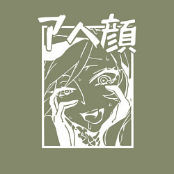 Свитшот хлопковый мужской Ahegao Black, цвет: авокадо — фото 2