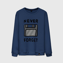 Свитшот хлопковый мужской Never Forget, цвет: тёмно-синий