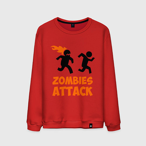 Мужской свитшот Zombies Attack / Красный – фото 1