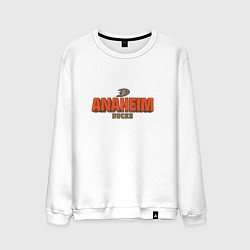 Свитшот хлопковый мужской Anaheim Ducks, цвет: белый