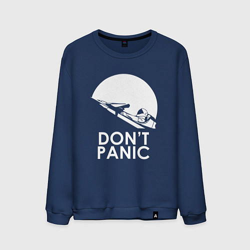 Мужской свитшот Elon: Don't Panic / Тёмно-синий – фото 1