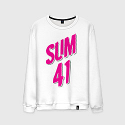 Свитшот хлопковый мужской Sum 41: Pink style, цвет: белый