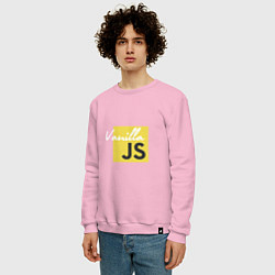 Свитшот хлопковый мужской Vanilla JS, цвет: светло-розовый — фото 2