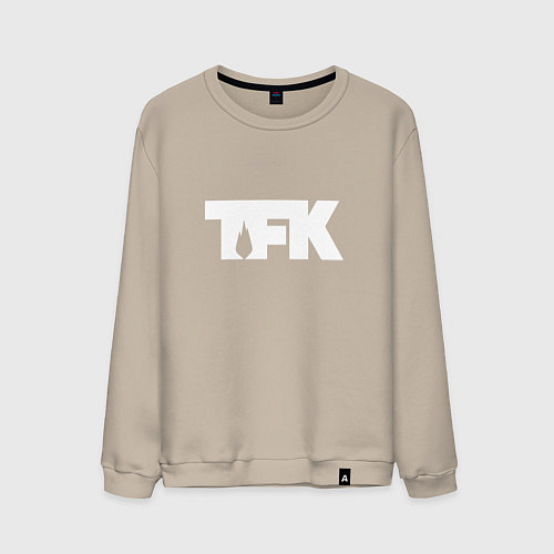 Мужской свитшот TFK: White Logo / Миндальный – фото 1