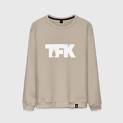 Свитшот хлопковый мужской TFK: White Logo, цвет: миндальный