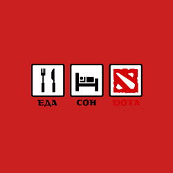 Свитшот хлопковый мужской Еда, сон и Dota, цвет: красный — фото 2