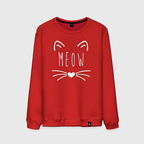 Мужской свитшот Meow / Красный – фото 1
