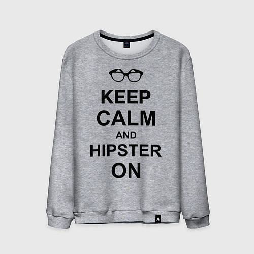 Мужской свитшот Keep Calm & Hipster on / Меланж – фото 1