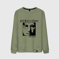 Свитшот хлопковый мужской Give Peace a Chance, цвет: авокадо