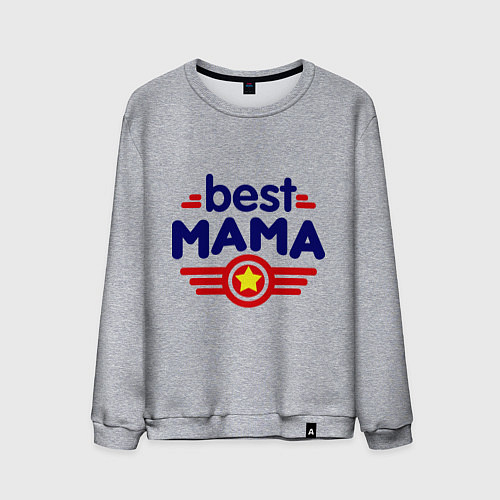 Мужской свитшот Best mama logo / Меланж – фото 1