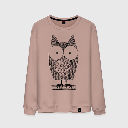 Мужской свитшот Owl grafic / Пыльно-розовый – фото 1