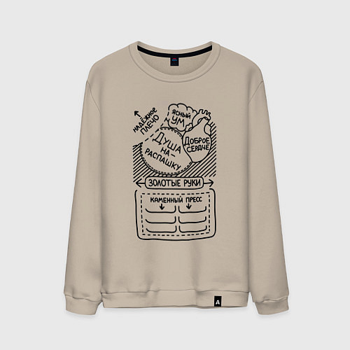 Мужской свитшот Идеальный мужчина / Миндальный – фото 1