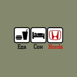Свитшот хлопковый мужской Главное в жизни - еда, сон, honda, цвет: авокадо — фото 2