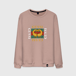 Свитшот хлопковый мужской GUSSI Love, цвет: пыльно-розовый