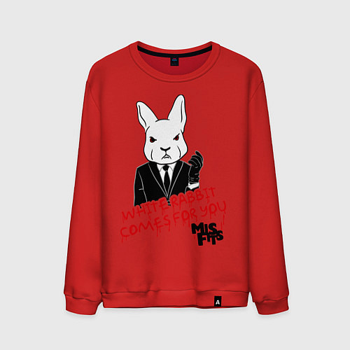 Мужской свитшот Misfits: White rabbit / Красный – фото 1