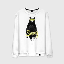 Свитшот хлопковый мужской SWAG Bear, цвет: белый