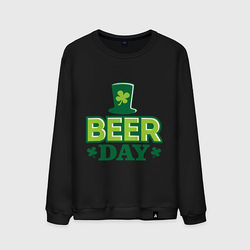 Мужской свитшот Beer day / Черный – фото 1