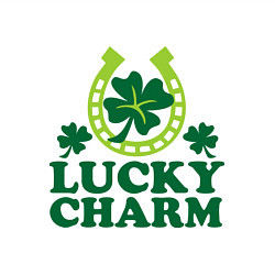 Свитшот хлопковый мужской Lucky charm - подкова, цвет: белый — фото 2