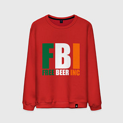 Свитшот хлопковый мужской Free Beer Inc, цвет: красный