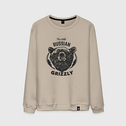 Свитшот хлопковый мужской Russian Grizzly, цвет: миндальный